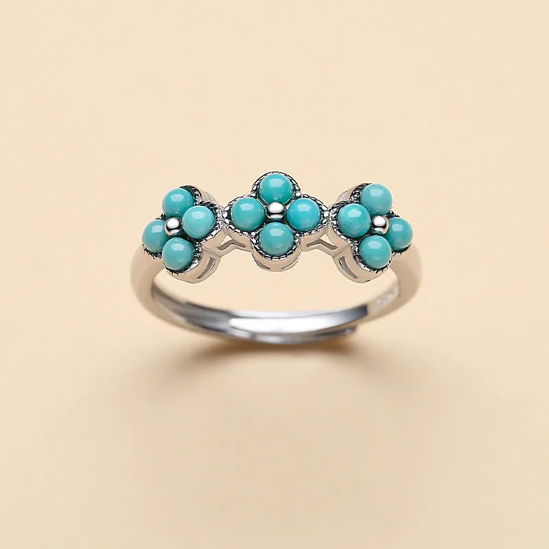 QIAOWUQIAONV Turquoise Rings Women's-1