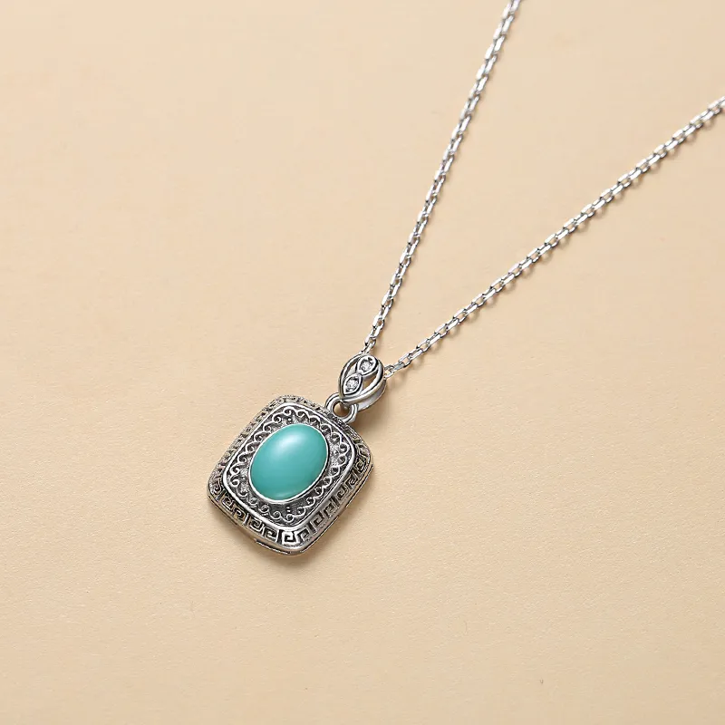 QIAOWUQIAONV Turquoise Necklaces Women's-2
