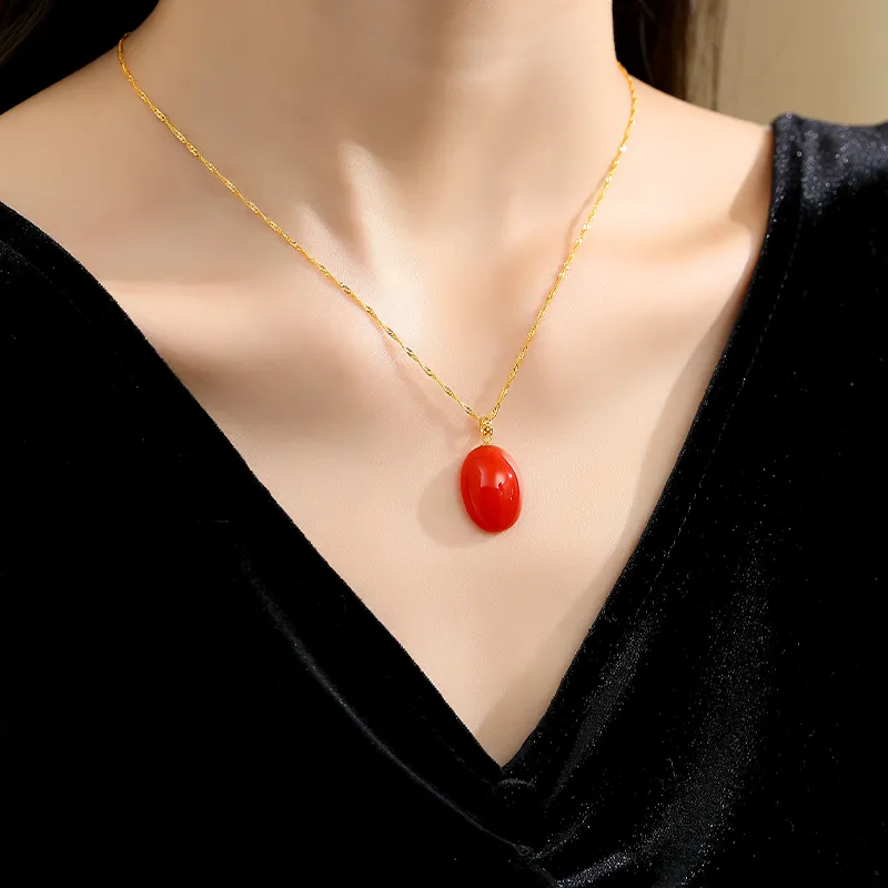 QIAOWUQIAONV Southern Red Agate Necklaces Women's-1