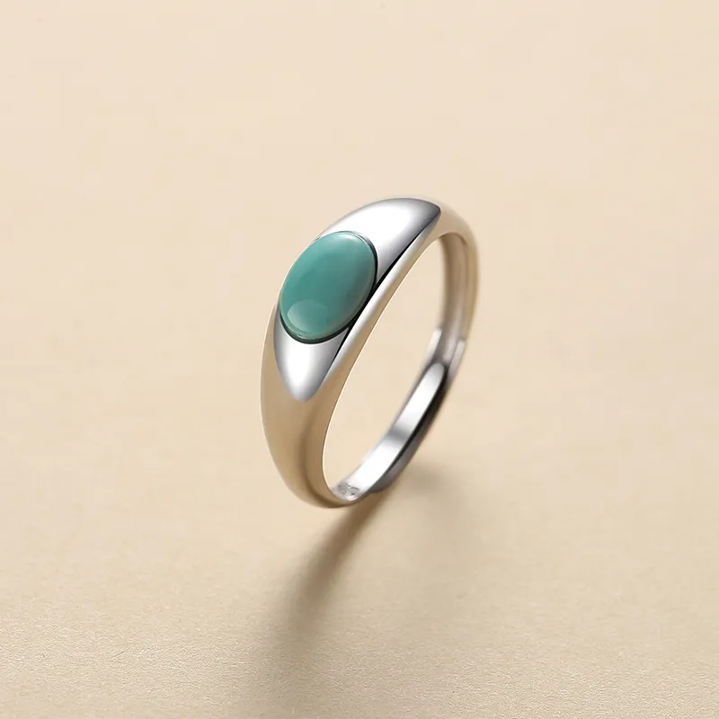 QIAOWUQIAONV Turquoise Rings Women's-2