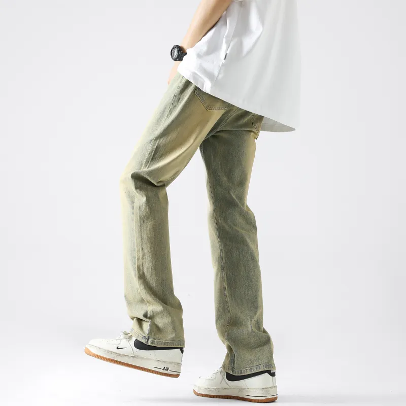 YOUSHIQI Jeans Unisex Yellow Mud-5