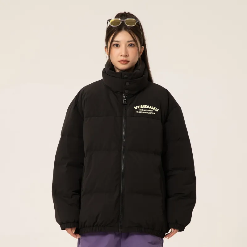 YOUSHIQI Monogram Print Unisex Down Jacket-9