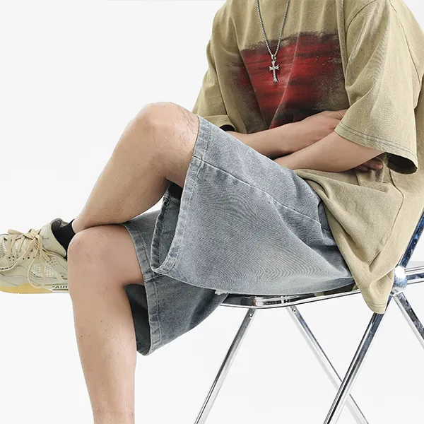 YOUSHIQI Denim Shorts Unisex-14