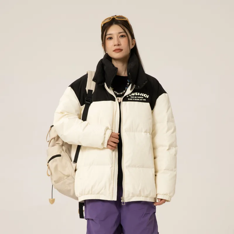 YOUSHIQI Monogram Print Unisex Down Jacket-4