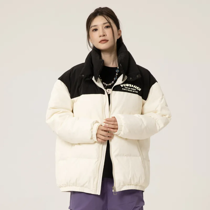 YOUSHIQI Monogram Print Unisex Down Jacket-5