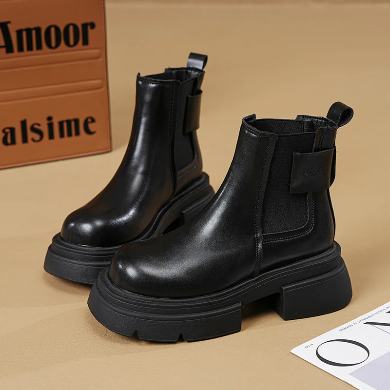 Crocodile Short Chelsea Boots Low Top Women's Box-1