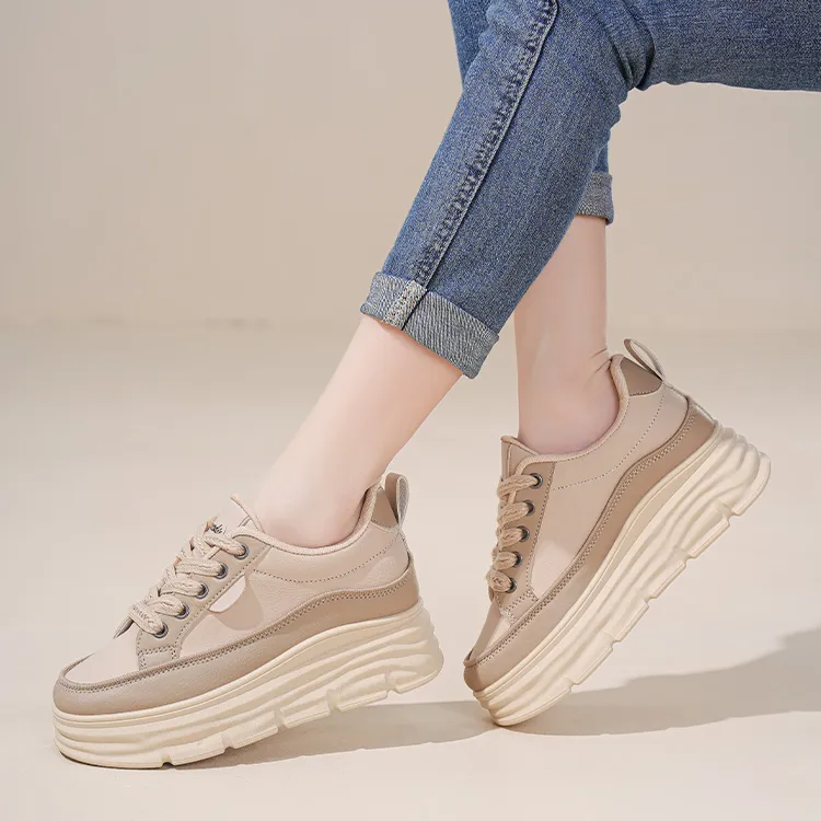Crocodile Cushioning Height Increasing Low Top Skateboard Shoes Women's-2