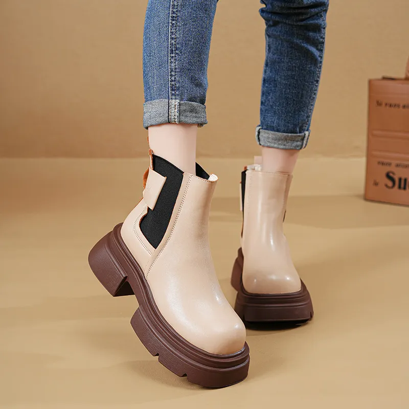 Crocodile Short Chelsea Boots Low Top Women's Box-7