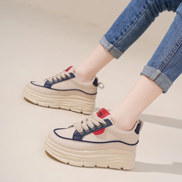Crocodile Cushioning Height Increasing Low Top Skateboard Shoes Women's-7