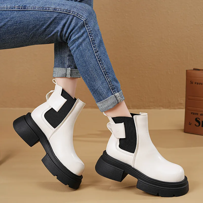 Crocodile Short Chelsea Boots Low Top Women's Box-11