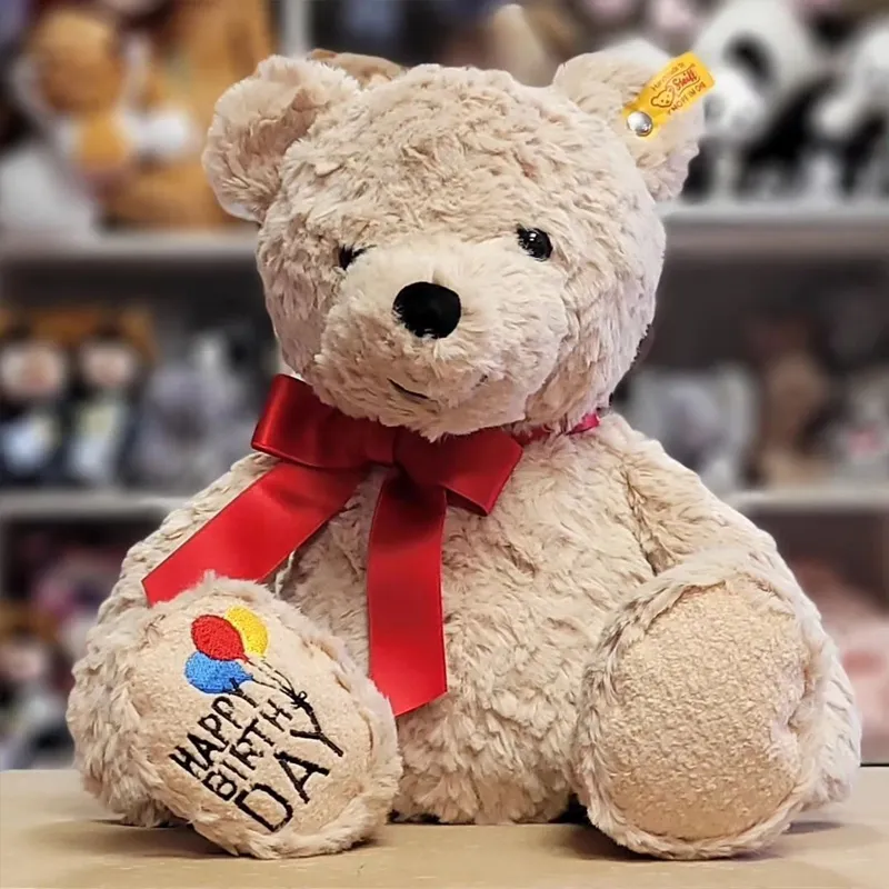 Steiff Teddy Bear Steiff, Birthday Collection Happy Birthday Teddy Bear, Cute Jimmy Dolls Plush Doll 35cm Height-1