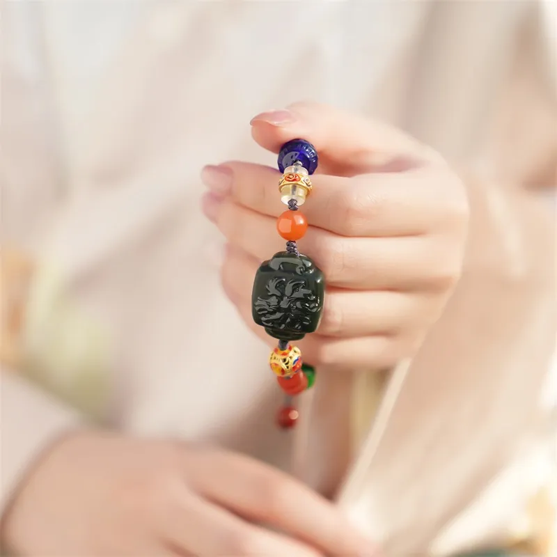 XIAOLIUJADE Hetian Jade Bracelets Black Jade Unisex-5