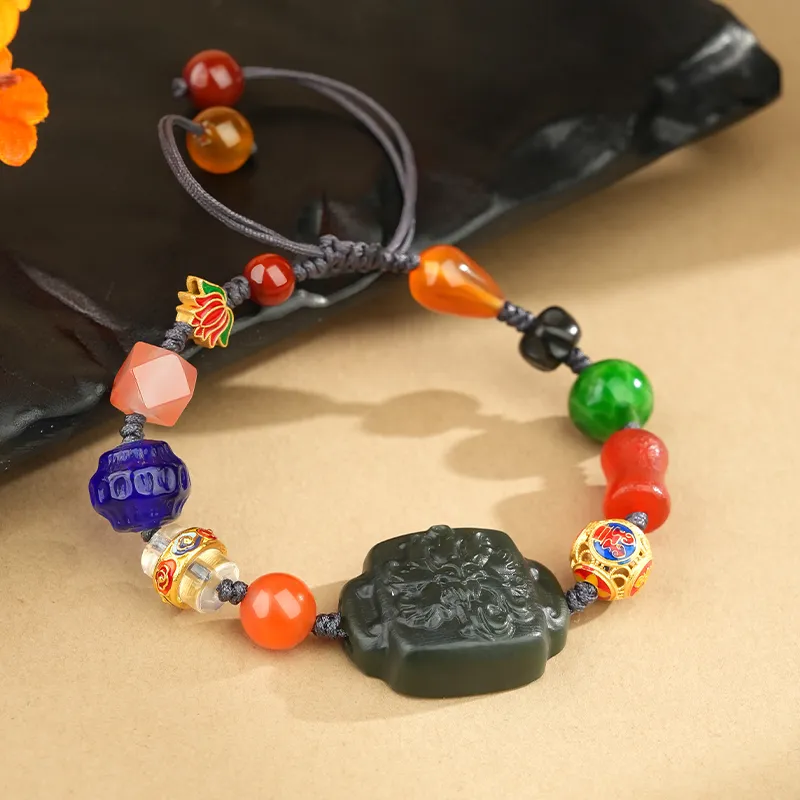 XIAOLIUJADE Hetian Jade Bracelets Black Jade Unisex-1