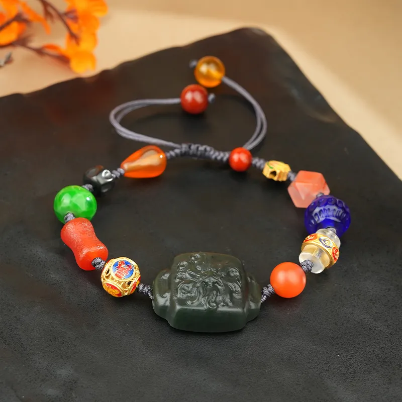 XIAOLIUJADE Hetian Jade Bracelets Black Jade Unisex-2