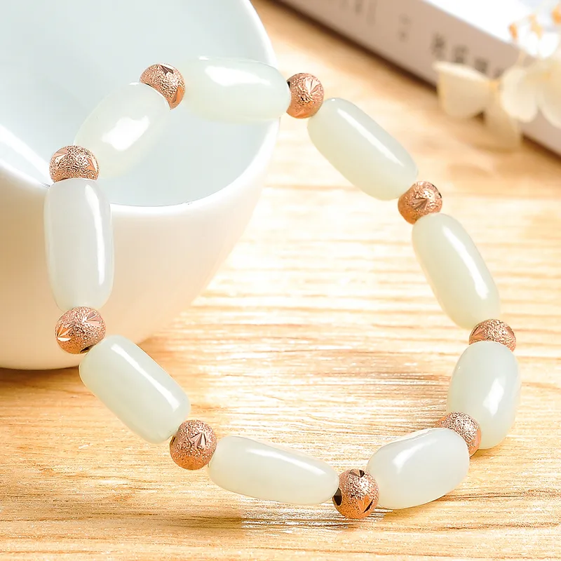 XIAOLIUJADE Bracelets White Jade Unisex-1