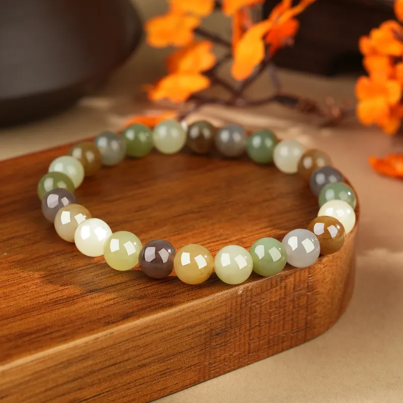 XIAOLIUJADE Hetian Jade Bracelets Pale Greenish White Jade Unisex-1