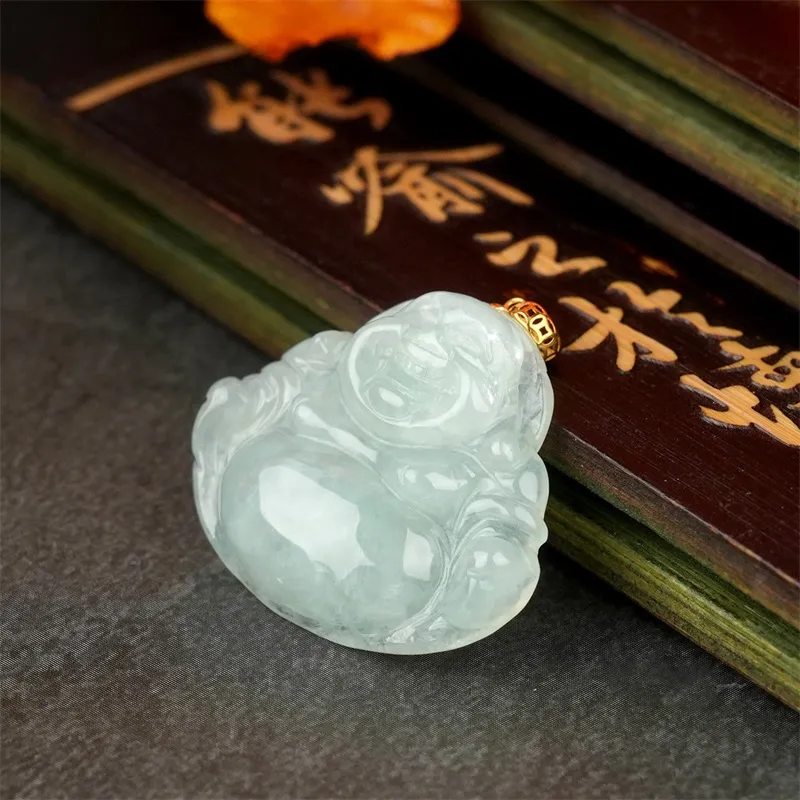 XIAOLIUJADE Ice Glutinous Jadeite Pendants Unisex-4