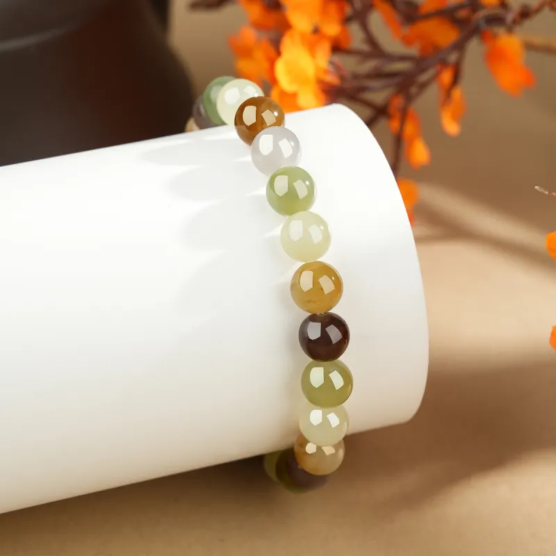 XIAOLIUJADE Hetian Jade Bracelets Pale Greenish White Jade Unisex-2
