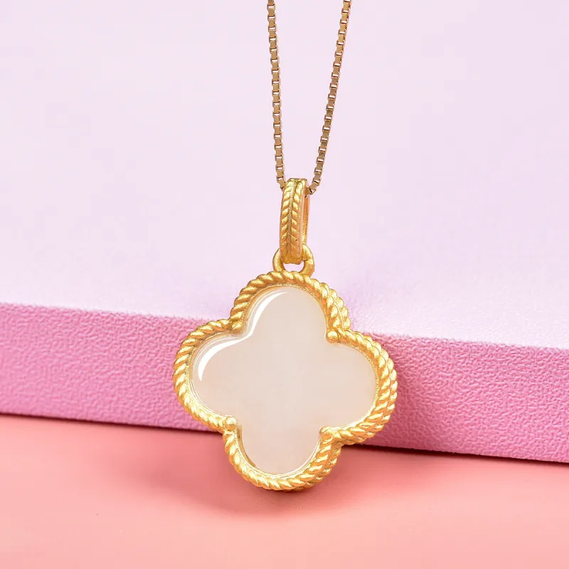 XIAOLIUJADE Hetian Jade Pendants White Jade/Pale Greenish White Jade Women's-2