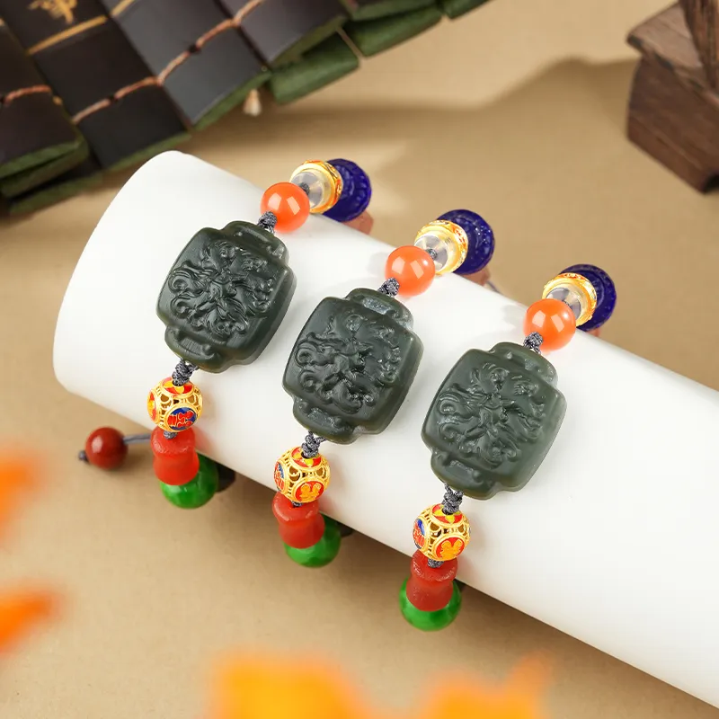 XIAOLIUJADE Hetian Jade Bracelets Black Jade Unisex-4