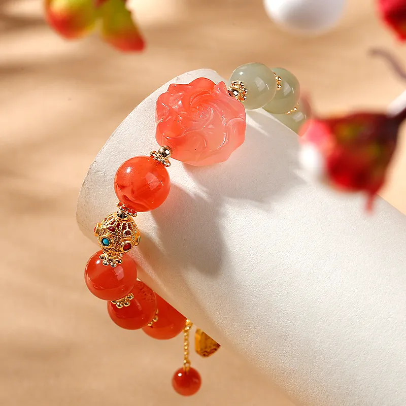 XIAOLIUJADE Southern Red Agate Fine Jade Bracelets Women's-2