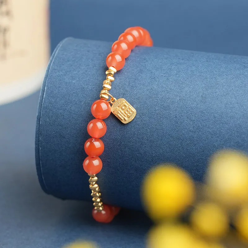 XIAOLIUJADE Southern Red Agate Bracelets Unisex-5