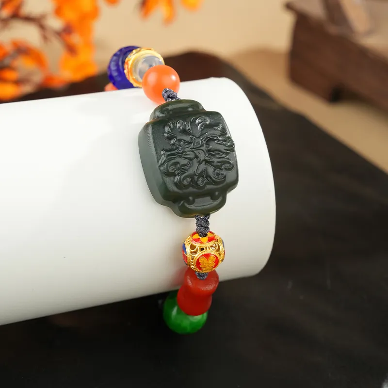 XIAOLIUJADE Hetian Jade Bracelets Black Jade Unisex-3