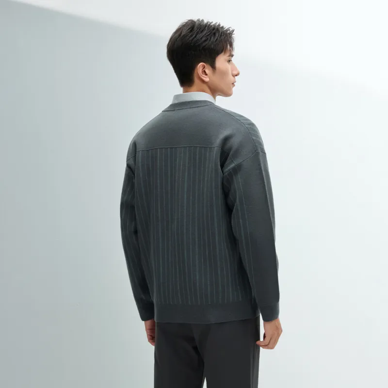 HLA Knitwear Men Blue Green Stripes 11-4
