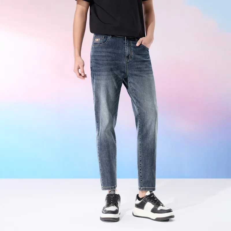 HLA Power Young Series Jeans Men's Blue Gray Denim Gradient-2