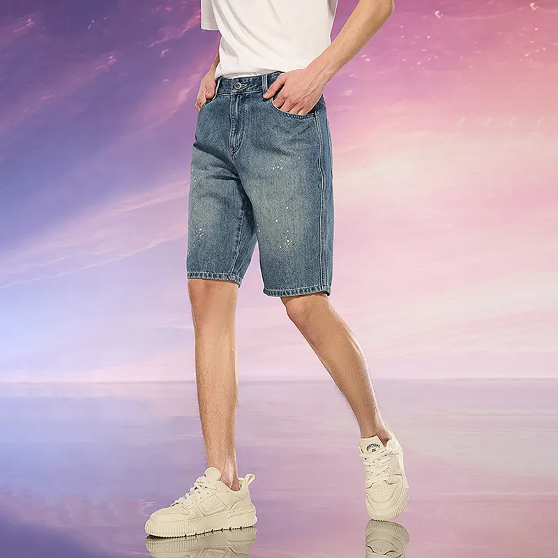 HLA Denim Shorts Men's Blue Gray Denim Gradient Light-2