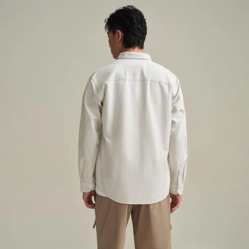 HLA Shirts Men Khaki Stripes 68-2