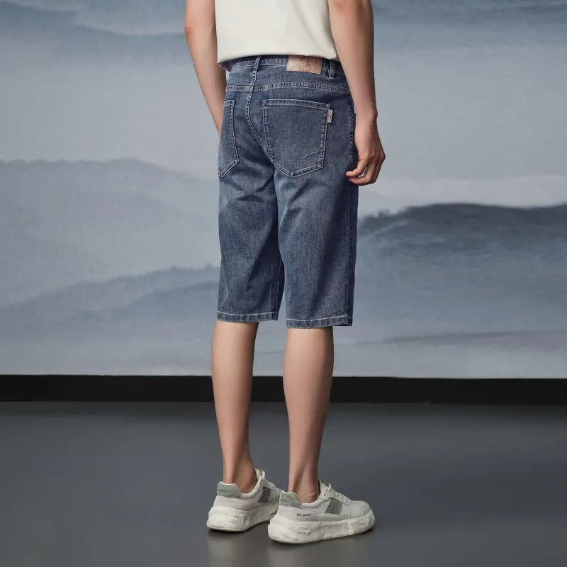 HLA The Mountain Is Not In The High Series Denim Shorts Men's-3