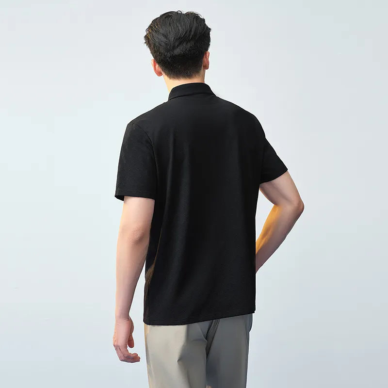 HLA Polo Shirt Men's Black Pattern B5-2