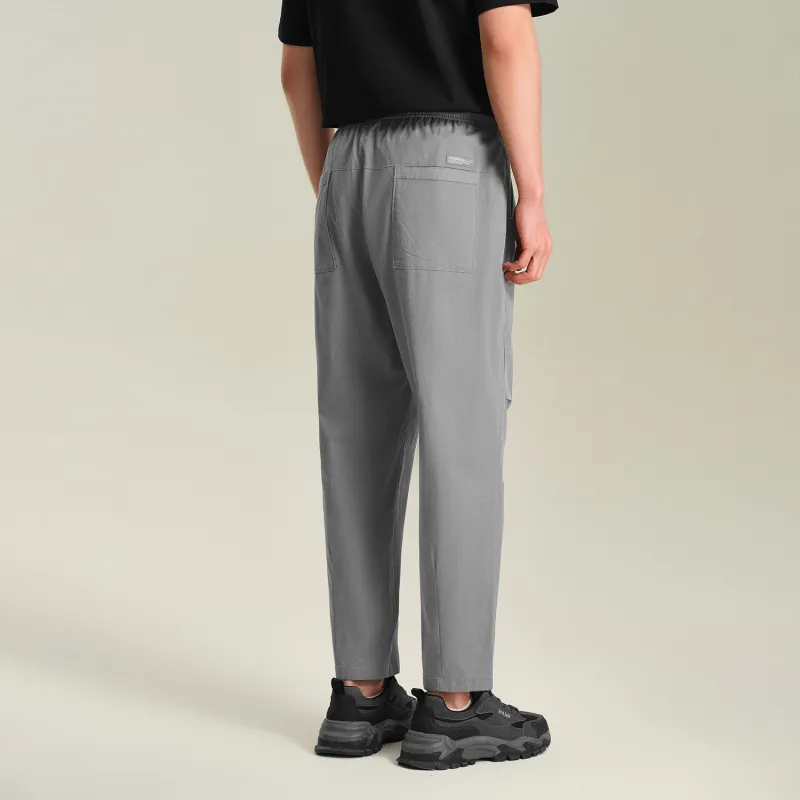 HLA Casual Pants Men's Medium Gray Pattern-3