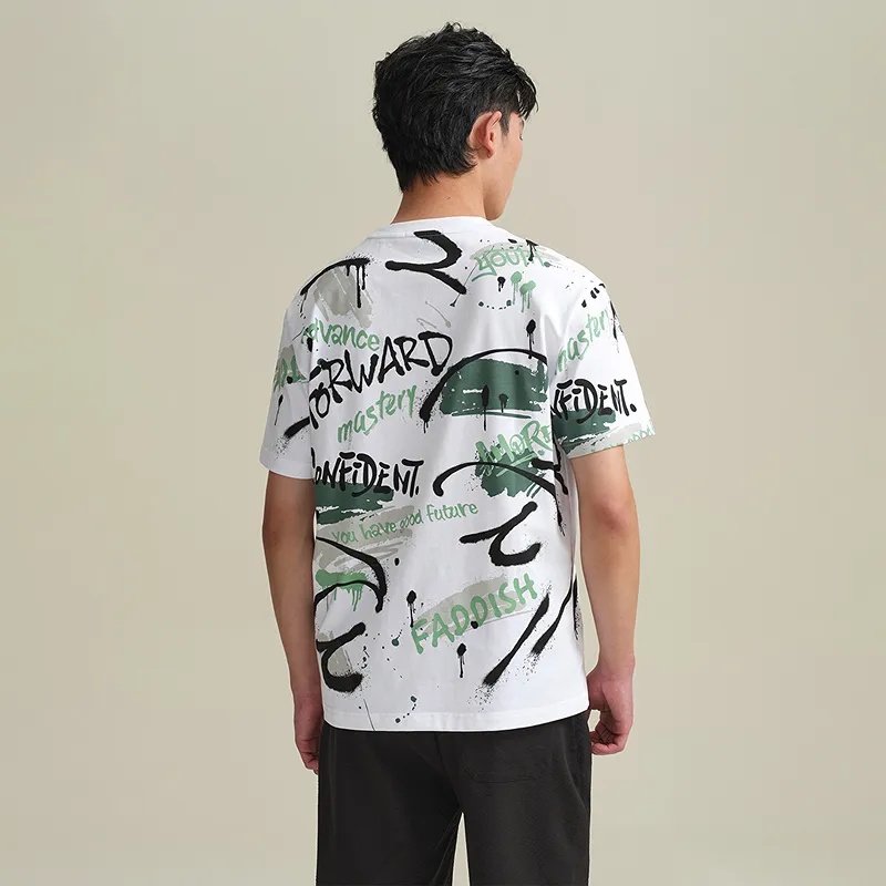 HLA T Shirts Men Ecru Pattern Q6-2