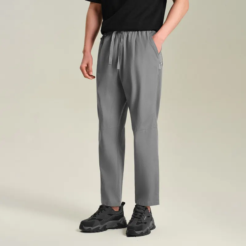 HLA Casual Pants Men's Medium Gray Pattern-2