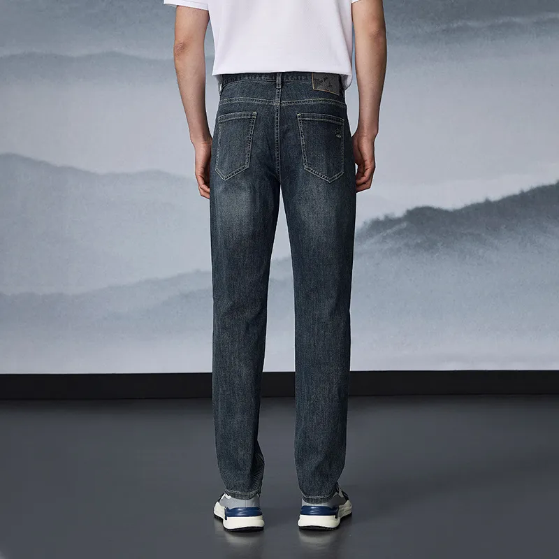 HLA The Mountain Is Not In The High Series Jeans Men's Blue-3
