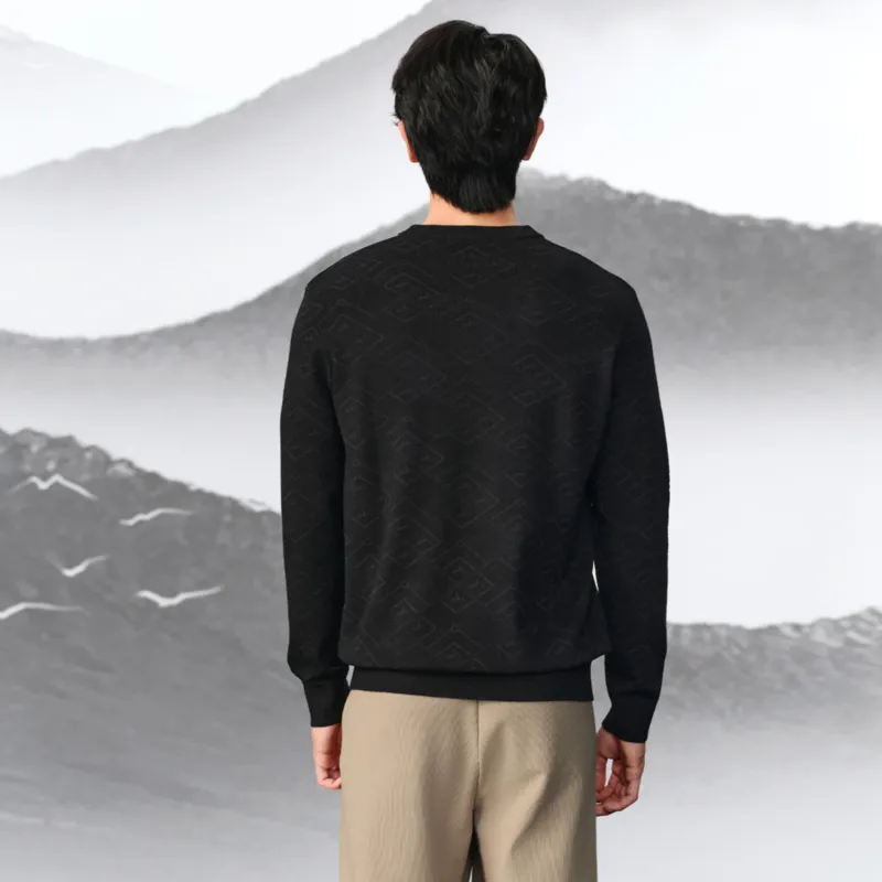 HLA Knitwear Men Black Pattern 87-2