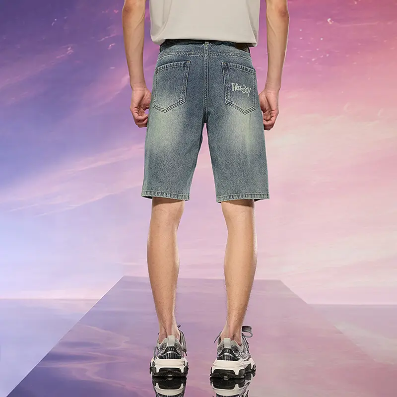HLA Denim Shorts Men Blue Gray Denim Gradient Light 20-3