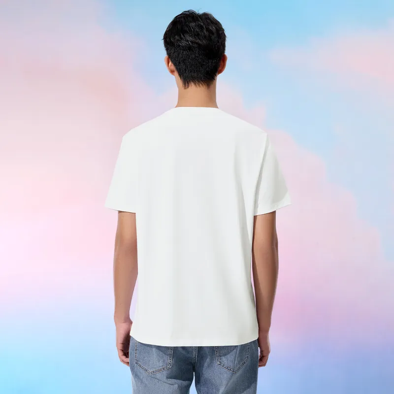 HLA Power Young Series T-Shirt Men's Bleached White Pattern-3