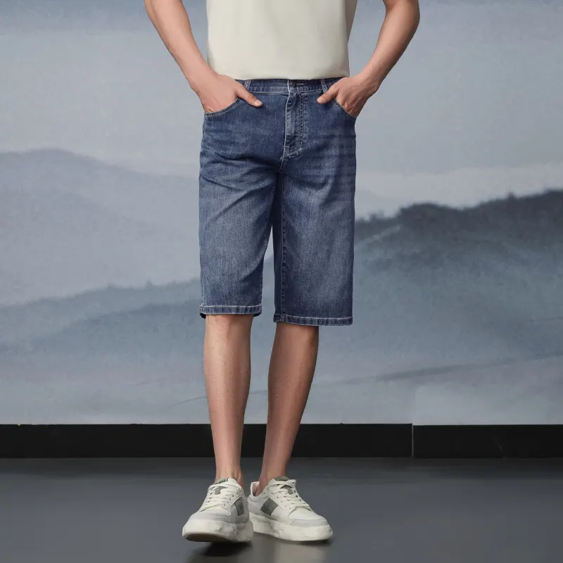 HLA The Mountain Is Not In The High Series Denim Shorts Men's-2