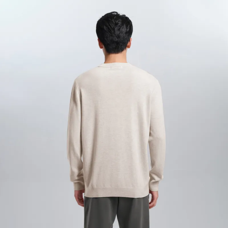 HLA Full Sheep Wool Embroidered Print Comfortable Long Sleeved Knitwear Men's-15