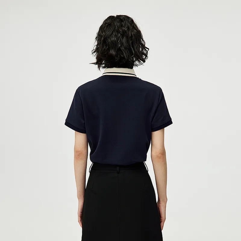 HLA Polo Shirt Women's Navy Blue-2