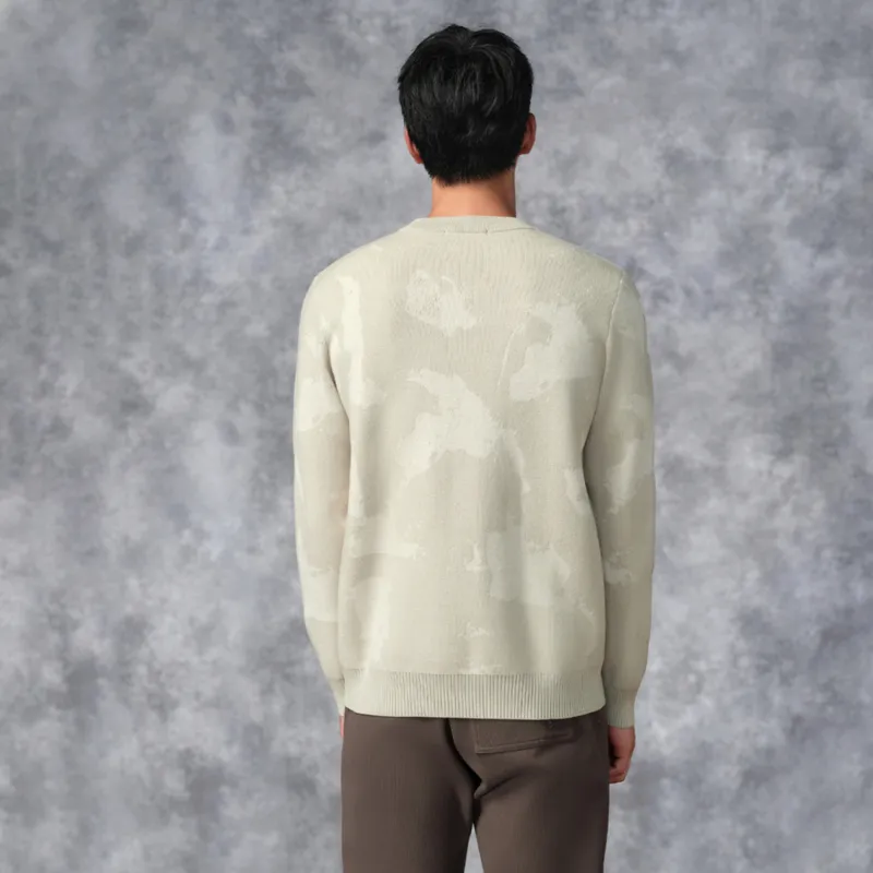 HLA Runway Same Style Crew Neck Abstract Pattern Fashion Warm Soft Knitwear Men's-4