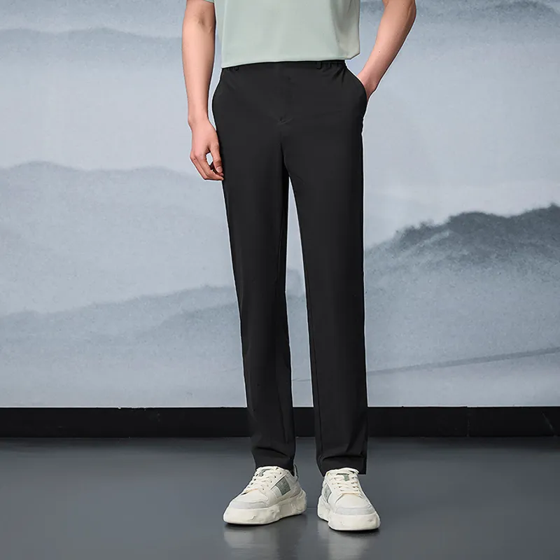 HLA The Mountain Is Not In The High Series Casual Pants Men's Black-2