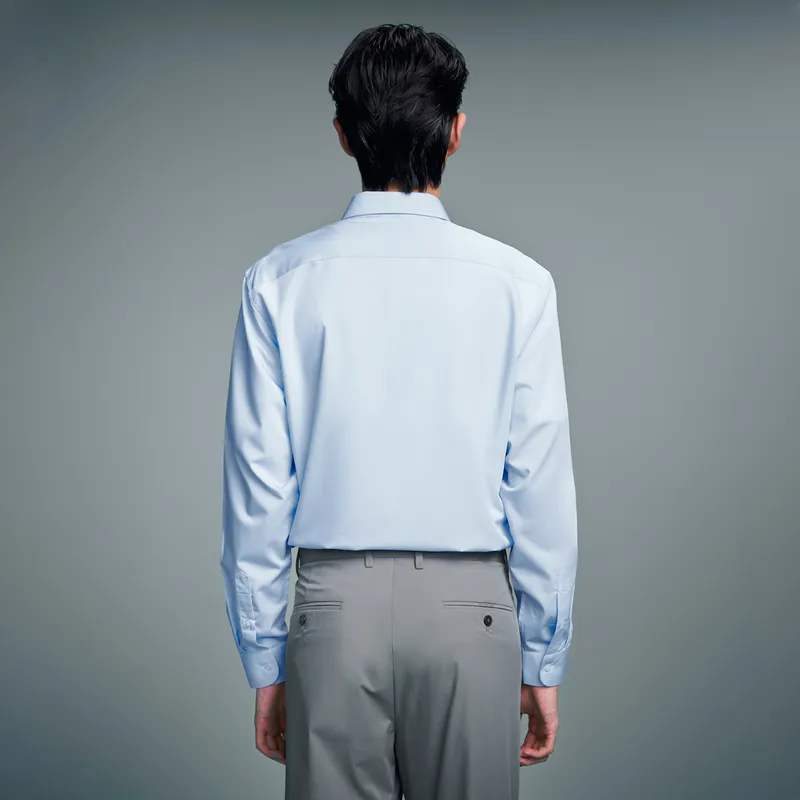 HLA Shirts Men Light Blue Stripes 27-2