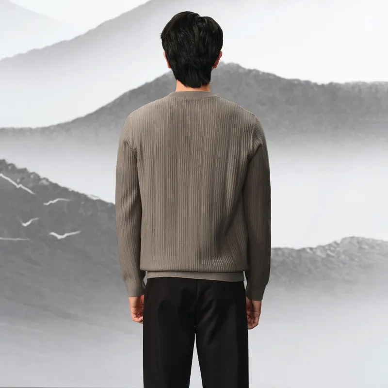 HLA Crew Neck Embroidered Long Sleeved Knitwear Men's-14