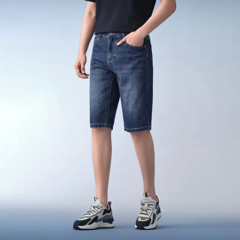 HLA Denim Shorts Men's Denim Blue Transition Color-2