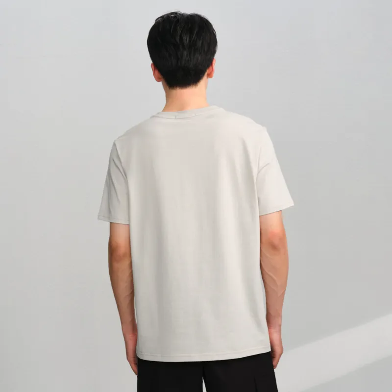 HLA T Shirts Men Beige Apricot Pattern CV-2