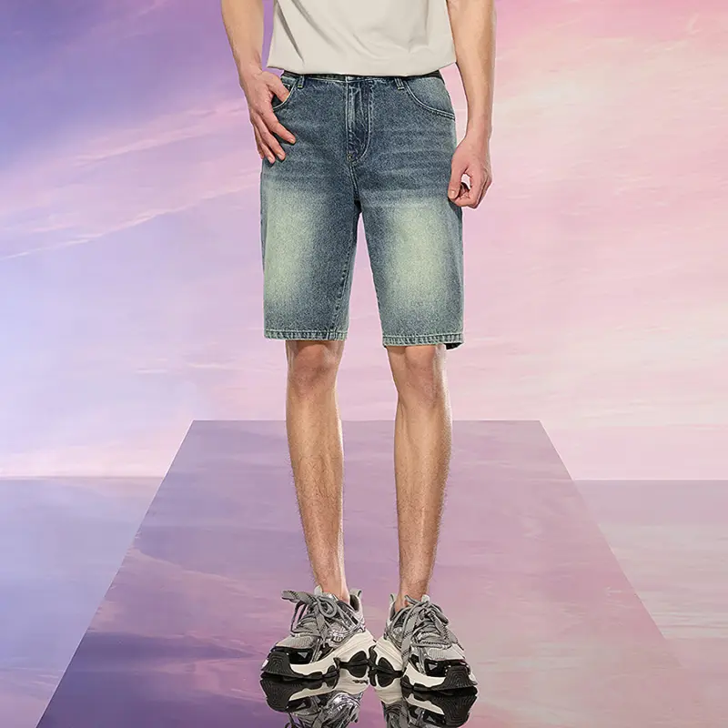 HLA Denim Shorts Men Blue Gray Denim Gradient Light 20-2
